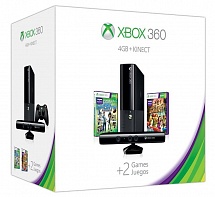 Microsoft Xbox 360 (4 Gb) + Kinect + Kinect Adventures. + Kinect Sports: Season 2