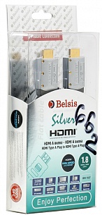 Кабель HDMI Belsis плоский, длина 1,8м.