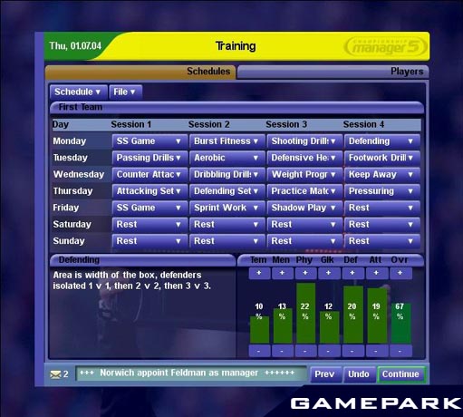 cm 01 02 training schedule