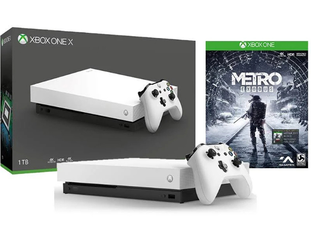 Купить игровую консоль Xbox One X 1 ТБ (Белая) + игра Metro: Исход ...