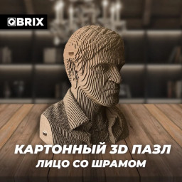 

3D конструктор из картона Qbrix – Лицо со шрамом (24 элемента)