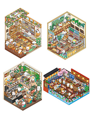 

Набор румбоксов: Еда (4 шт. + пинцет) (MM16781)