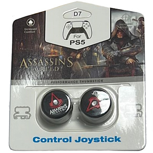 

Накладки на стики для геймпада DualSense / DualShock 4 DH Assassins Creed (черный) (2 шт) (D07)