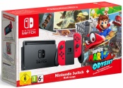 Игровая приставка  Nintendo Switch красный + игра Super Mario Odyssey