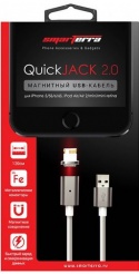 Магнитный USB-кабель Smarterra QuickJack 2.0 для устройств Apple c разъемом Lightning (PVC,белый)