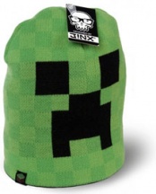 Вязаная шапка Minecraft: Creeper Face S/M