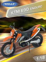 Модель мотоцикла Welly: KTM 690 Enduro R / КТМ 690 Эндуро [Track Series] (1:18)