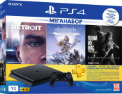 Sony PlayStation 4 Slim 1 TB (CUH-2208B) + Одни из нас. Обновленная версия + Detroit: Стать человеком + Horizon Zero Dawn. Complete Edition + подписка PlayStation Plus на 3 мес.