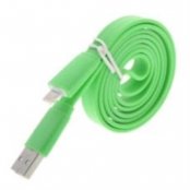 Дата-кабель плоский Red Line USB - 8 - pin для Apple, зеленый