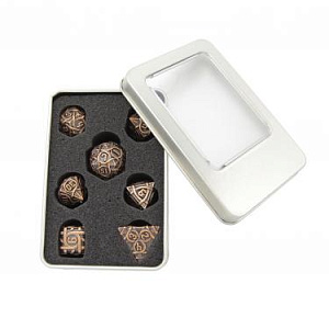 

Набор фигурных металлических игральных костей (D4,D6,D8,D10-2,D12,D20) Stuff-pro (бронзовый)