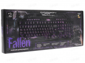 Клавиатура Qumo Fallen K02, проводная, 104 + 12 клавиш мультимедиа, встроенные подсветки