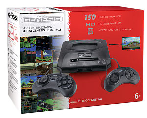 Игровая приставка SEGA Retro Genesis HD Ultra 2 + 150 игр (2 проводных джойстика) - фото 1
