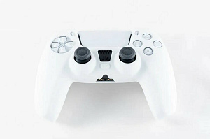 Силиконовый чехол на геймпад для PS5 (белый) - фото 1
