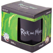 Стеклянная кружка Рик и Морти (черная) (в подарочной упаковке) (320 мл.)