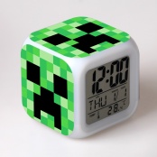Minecraft Часы настольные пиксельные с подсветкой Creeper
