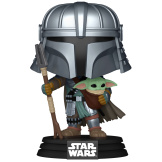Фигурка Funko POP Star Wars: SWI Convention Mandalorian With Grogu Bobble-Head Exclusive (772) (85188) (9,5 см)