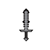Черный пиксельный меч 8Бит (60 см.)
