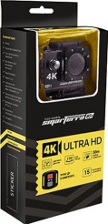 Экшн камера Smarterra W5+ Пульт ДУ, 4K@30fps, 2" дисплей, угол обзора 170, WIFI (черный)