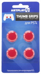 Накладки Artplays Thumb Grips защитные на джойстики геймпада (4 шт, красные) (PS4)