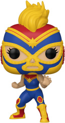 Фигурка Funko POP Marvel: La Estrella Cosmica Captain Marvel Bobble-Head (9,5 см)