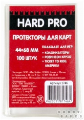 Протекторы HardPro (стандарт. 100 шт., для карт 44х68 мм) прозрачные