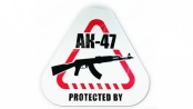 Наклейка на машину "Protected by AK-47", 20*20 см