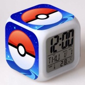 Часы настольные пиксельные с подсветкой Покебол Pokemon