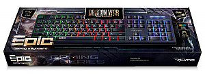 

Клавиатура Qumo Epic K42, проводная, 104 клавиши, подсветка радужн., плетеный кабель, фильтр, golden