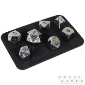 Набор фигурных металлических игральных костей (D4,D6,D8,D10-2,D12,D20) Stuff-Pro (серебряный)