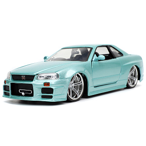 

Модель машинки Fast & Furious: Brian's Nissan Skyline GTR R34 (Масштаб 1:24) (32608)