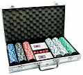 Набор для покера с номиналом в алюминиевом кейсе (300 фишек, 2 колоды)