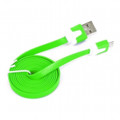 Дата-кабель плоский Red Line USB - micro USB (lite), зеленый