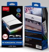 Подставка iPega PG-P5S021 RGB для PS5 Slim + 4 USB (белая)