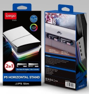 Подставка iPega PG-P5S021 RGB для PS5 Slim + 4 USB (белая)