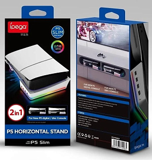 Подставка iPega PG-P5S021 RGB для PS5 Slim 4 USB белая 2499₽