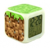 Minecraft Часы настольные пиксельные с подсветкой Блок земли