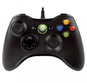 Проводной геймпад для Xbox 360 (цвет Black chrome) (Не оригинал)