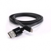 Дата-кабель плоский Red Line USB - 8 - pin для Apple, черный