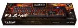 Клавиатура Qumo Flame II K45,  псевдомеханика, проводная, 104 клавиши, подсветка 3 цвета.