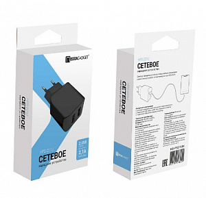 

Сетевое ЗУ Mediagadget HPS-221U, 2.1A, 2xUSB (черный)