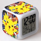 Часы настольные пиксельные с подсветкой Покемон Пикачу Pikachu Pokemon