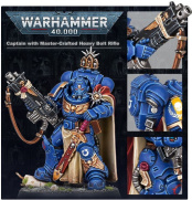 Warhammer 40 000 (Вархаммер 40 000): миниатюра Космодесанта (Space Marines) – Капитан с мастерски изготовленной тяжёлой болт-винтовкой (Captain with Master-crafted Heavy Bolt Rifle), арт. 48-48