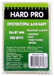 Протекторы HardPro (стандарт. 100 шт., для карт 56х87 мм) прозрачные, арт.  1748