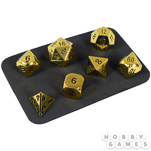 Набор металлических игральных костей (D4,D6,D8,D10-2,D12,D20) Stuff-Pro (золотой)