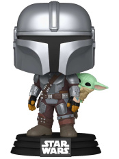 Фигурка Funko POP Star Wars: Movies & Games – Mandalorian with Grogu Bobble-Head (On Back) (818) (90443) (11,2 см)