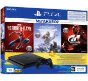 Sony PlayStation 4 Slim 1 TB (CUH-2208B) + Marvel Человек-Паук + Horizon Zero Dawn. Complete Edition + Gran Turismo Sport + подписка PlayStation Plus на 3 мес.