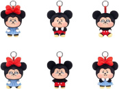 Плюш-брелок TOPTOY: Disney – Mickey & Minnie [Pouty Series – Vinyl Plush Charm], 1 случайная фигурка (16 см)