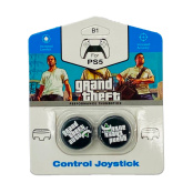 Накладки на стики для геймпада DualSense / DualShock 4 в стиле GTA 5 черно-белые для PS5 / PS4 (D16)