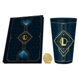 Набор подарочный ABYstyle League of Legends: Hextech Logo – Стакан (400 мл) + Значок + Записная книжка (ABYPCK267)