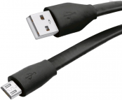 Дата-кабель плоский Red Line USB - micro USB (lite), черный